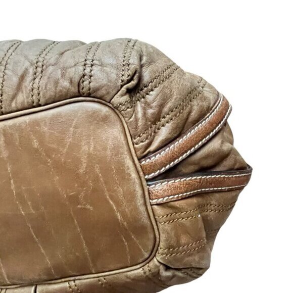 CELINE Stripe Stitch Tote Leather Bag Purse - Picture 12 of 16